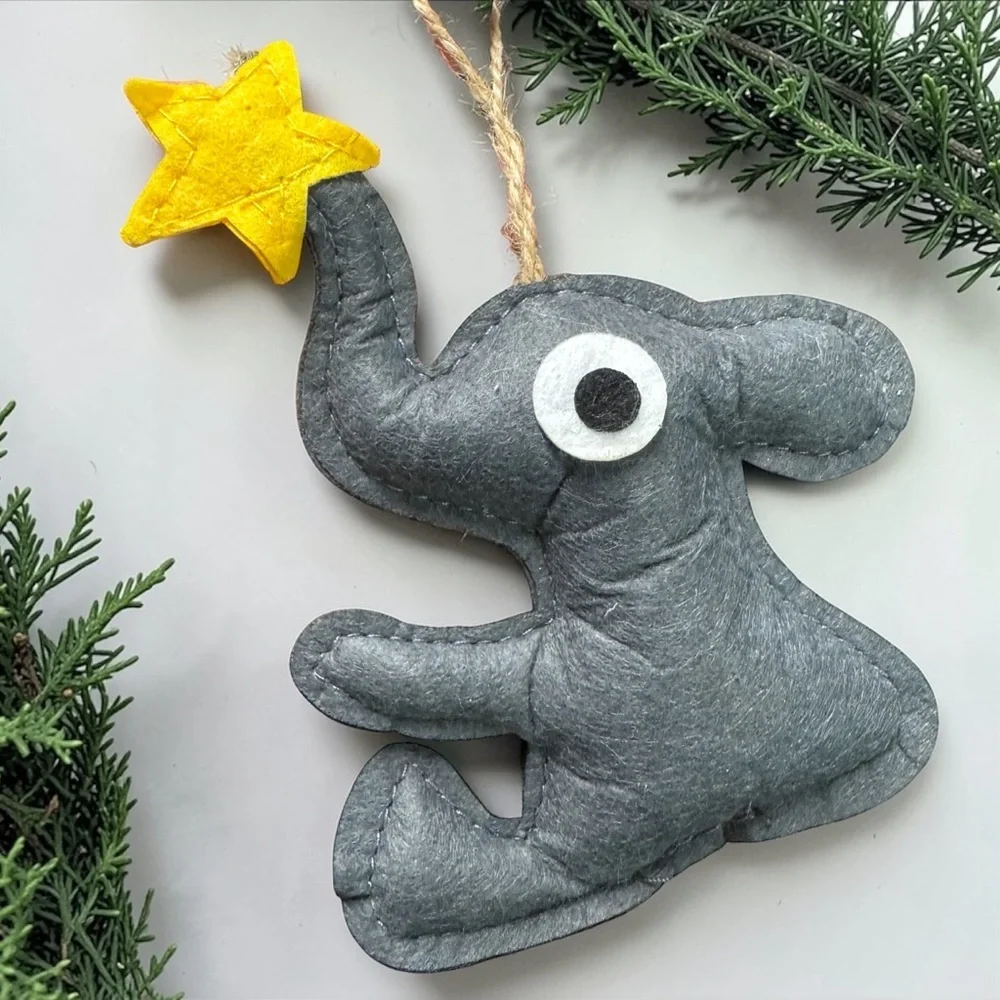 Elephant Friendship Ornaments Set of 2 Sister Gift Love Loyalty Story Card